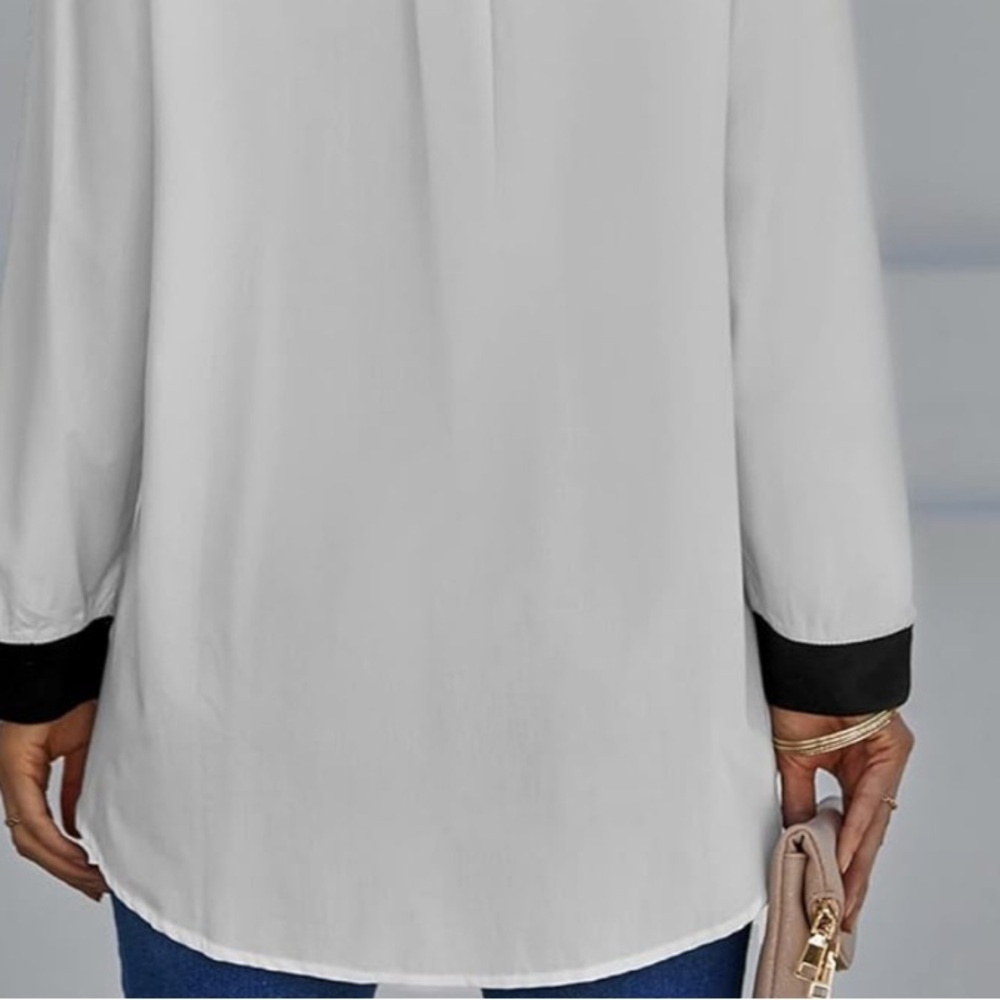 Elegant Black and White Women's Top
